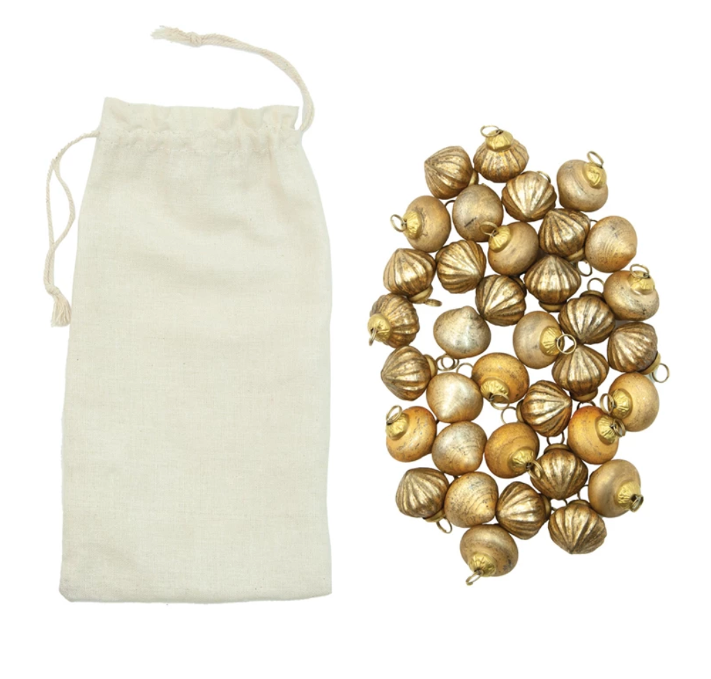 Mercury Glass Ornaments- Set of 36