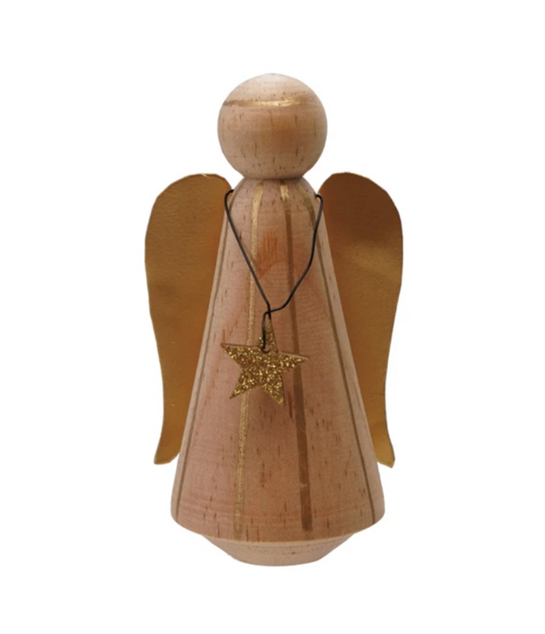 Pine Wood and Metal Angel