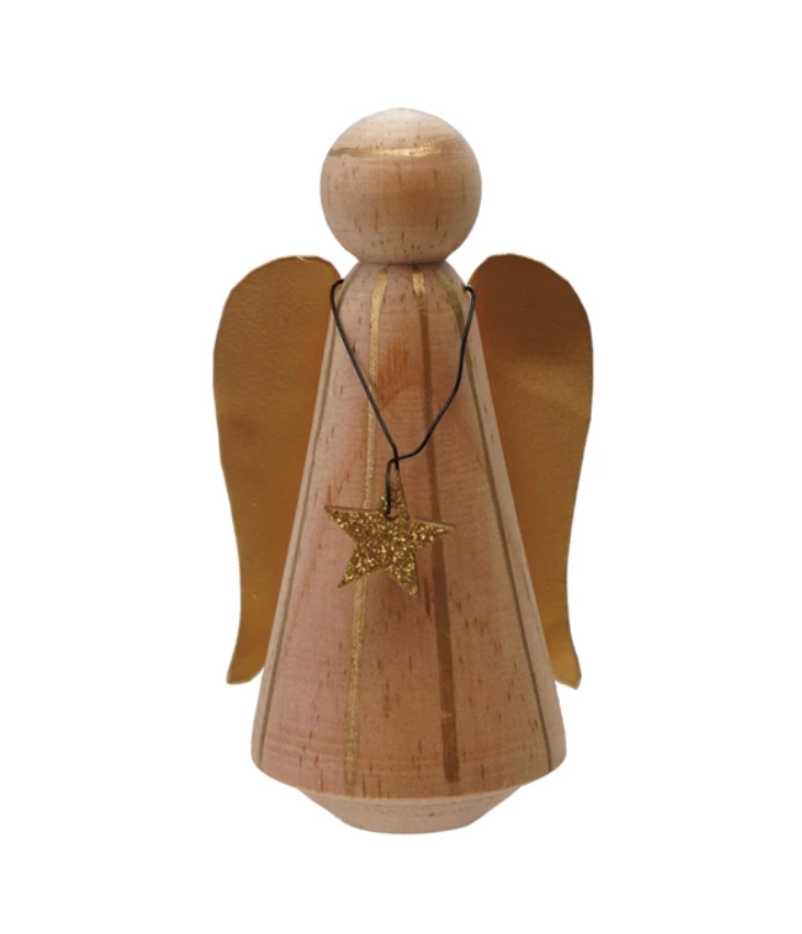 Pine Wood and Metal Angel