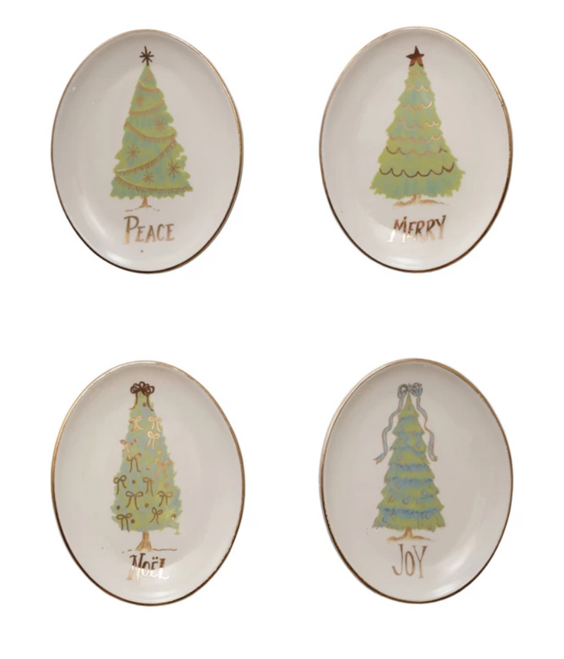 Christmas Tree Stoneware Dish