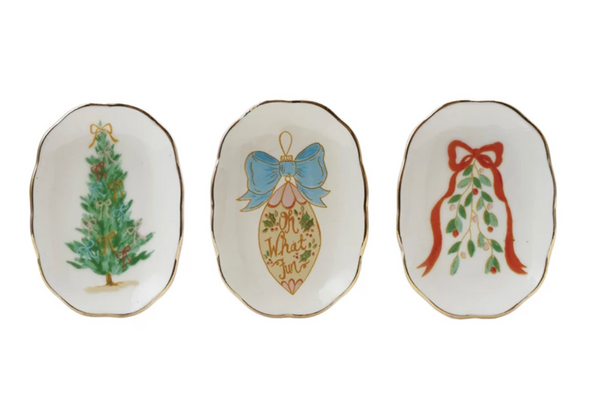 Gold Trim Scalloped Dish