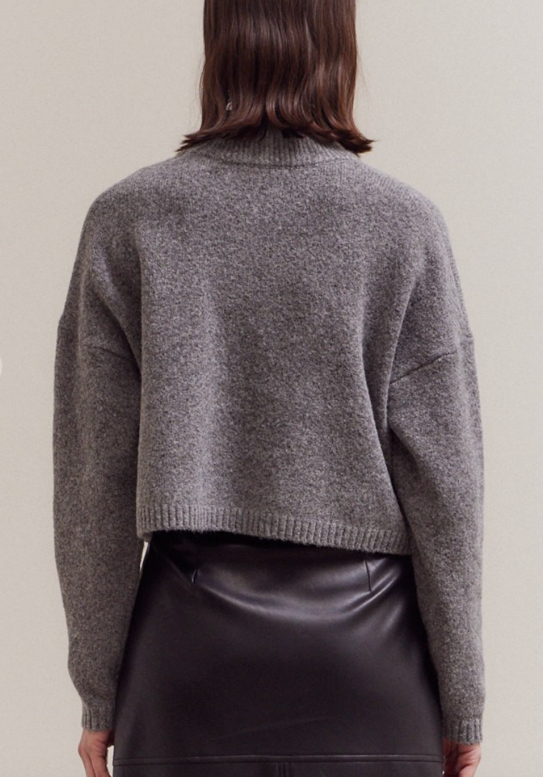 High Neck Knit Cardigan