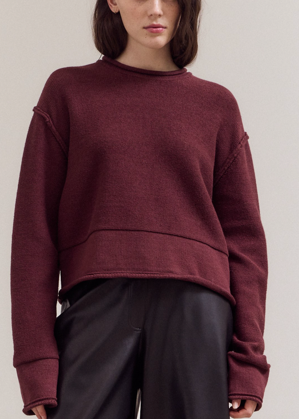 Rolled Edge Long Sleeve Top