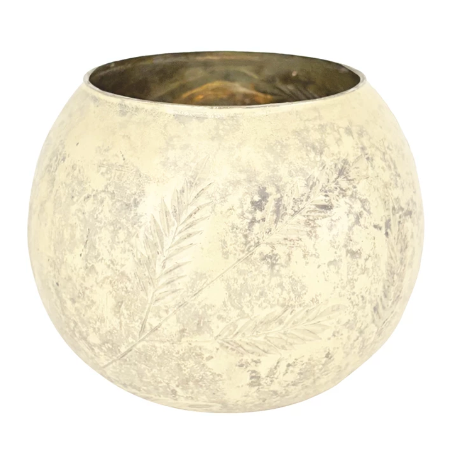 Etched Mercury Glass Tealight/ Votive Holder