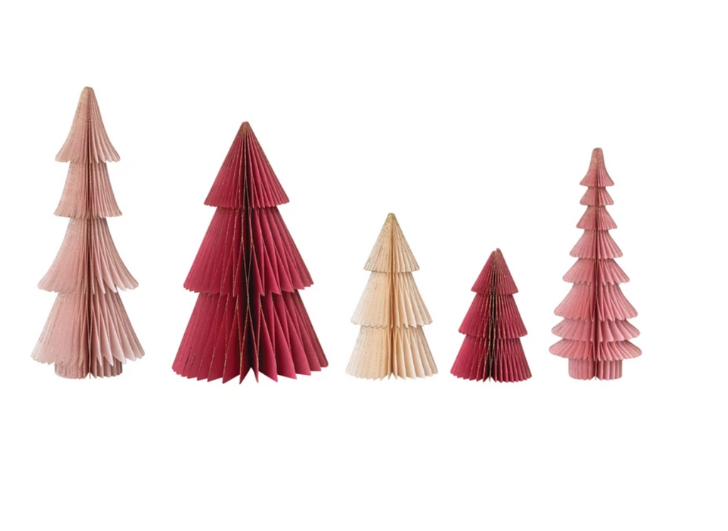 Folding Honeycomb Trees- Set of 5