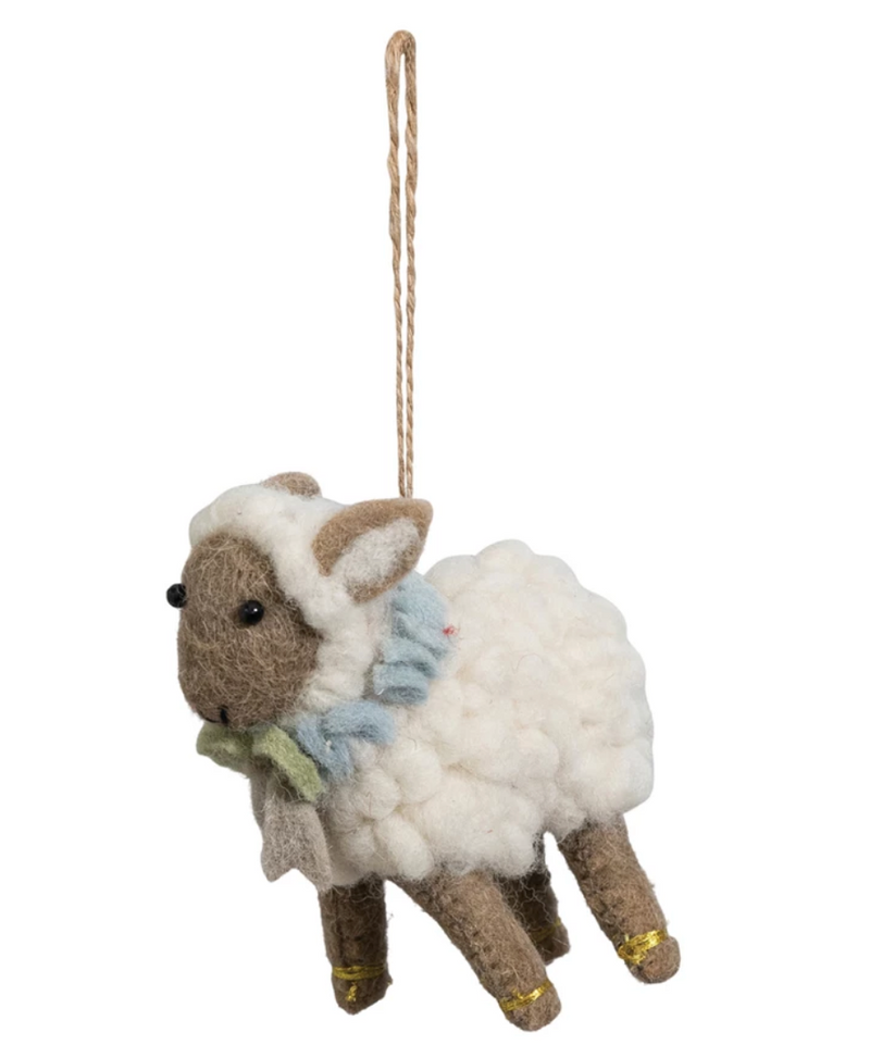 Wool Felt Sheep Ornament
