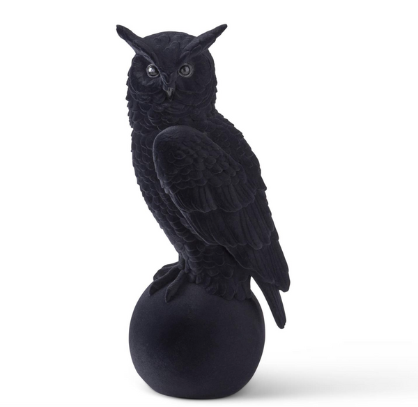 Black Velvet Flocked Owl