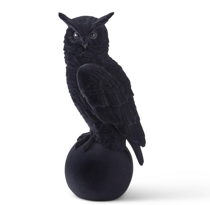 Black Velvet Flocked Owl