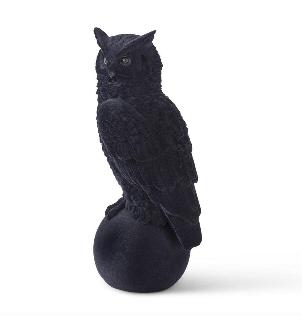 Black Velvet Flocked Owl