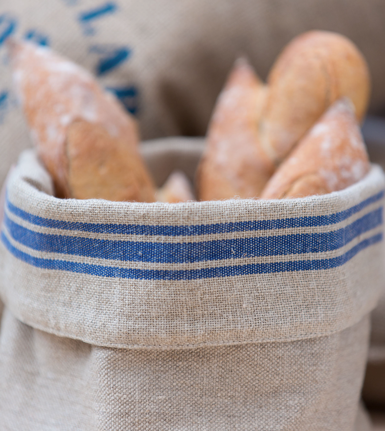 Thieffry Belgian Linen Bread Basket