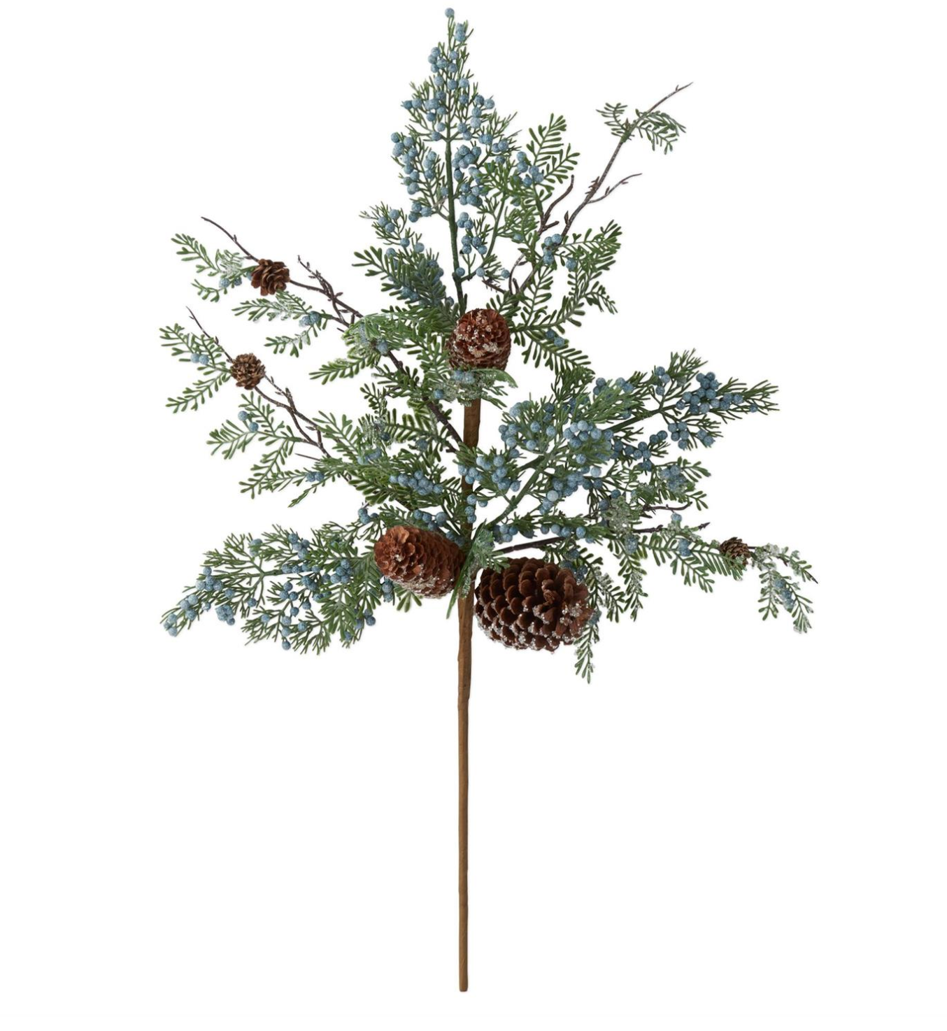 Mixed Green Pinecone and Berry Stem