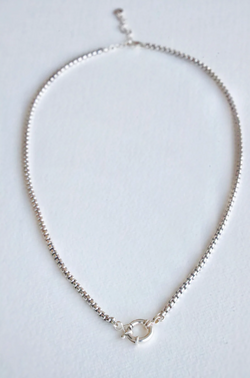 Sterling Silver Chain Necklace w/Front clasp