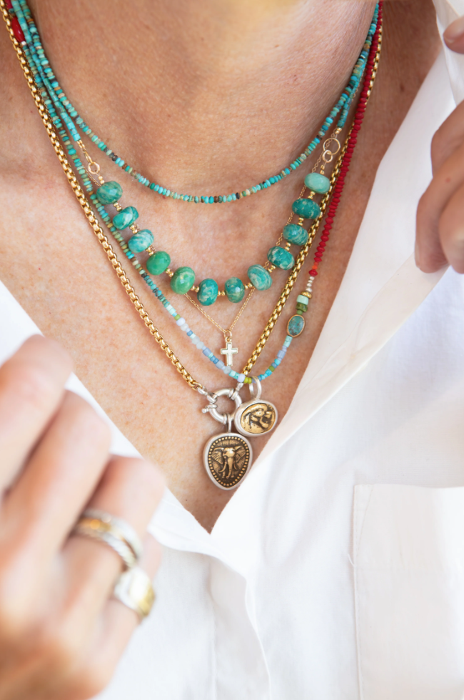 Raw Turquoise Layering Necklace