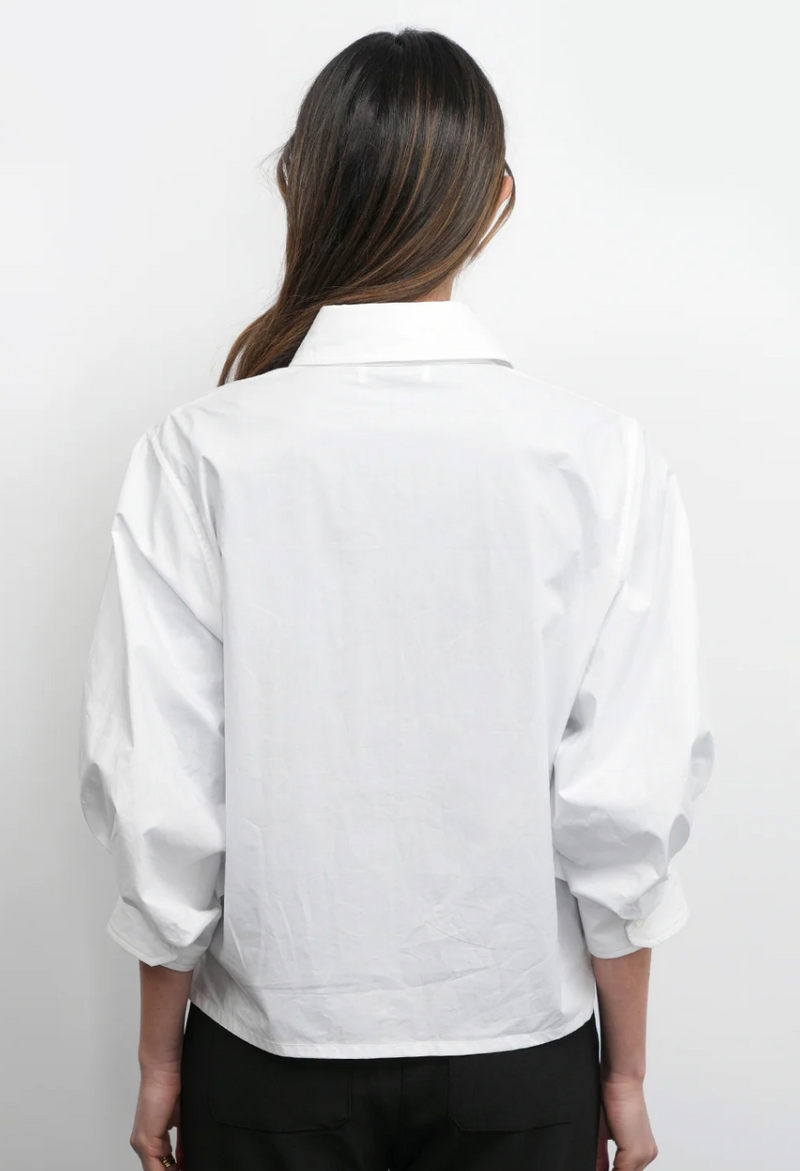 Thea Oversized Lantern Sleeve Button Down Shirt