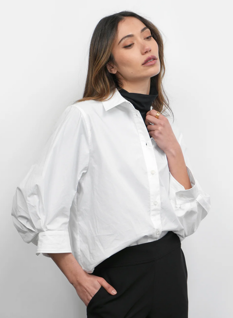 Thea Oversized Lantern Sleeve Button Down Shirt