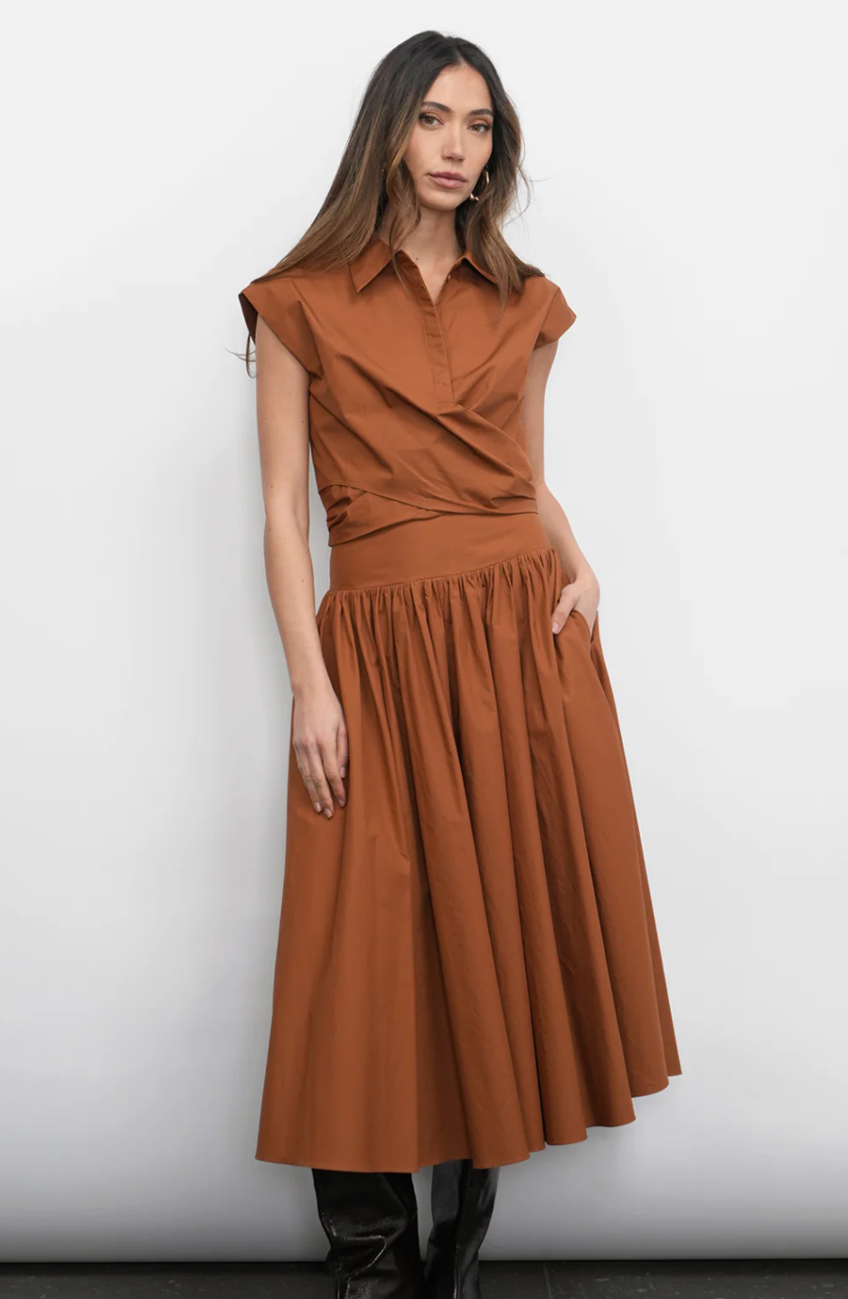 Etienne Smocked Waist Gathered Midi Skirt