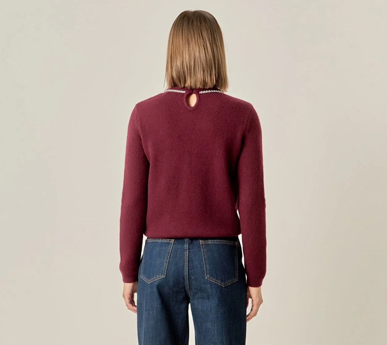 Rhinestone Bow Knit Sweater