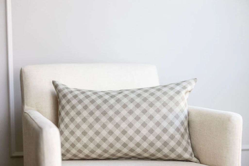 Tea & Toffee Check Pillow
