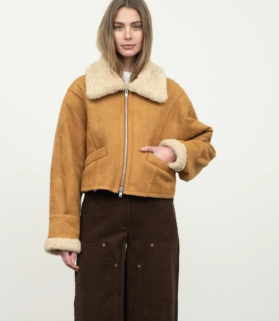 Faux Shearling Zip Up Jacket