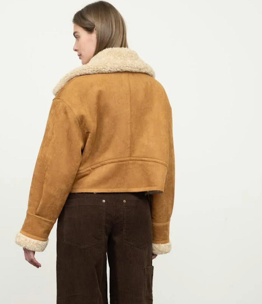 Faux Shearling Zip Up Jacket