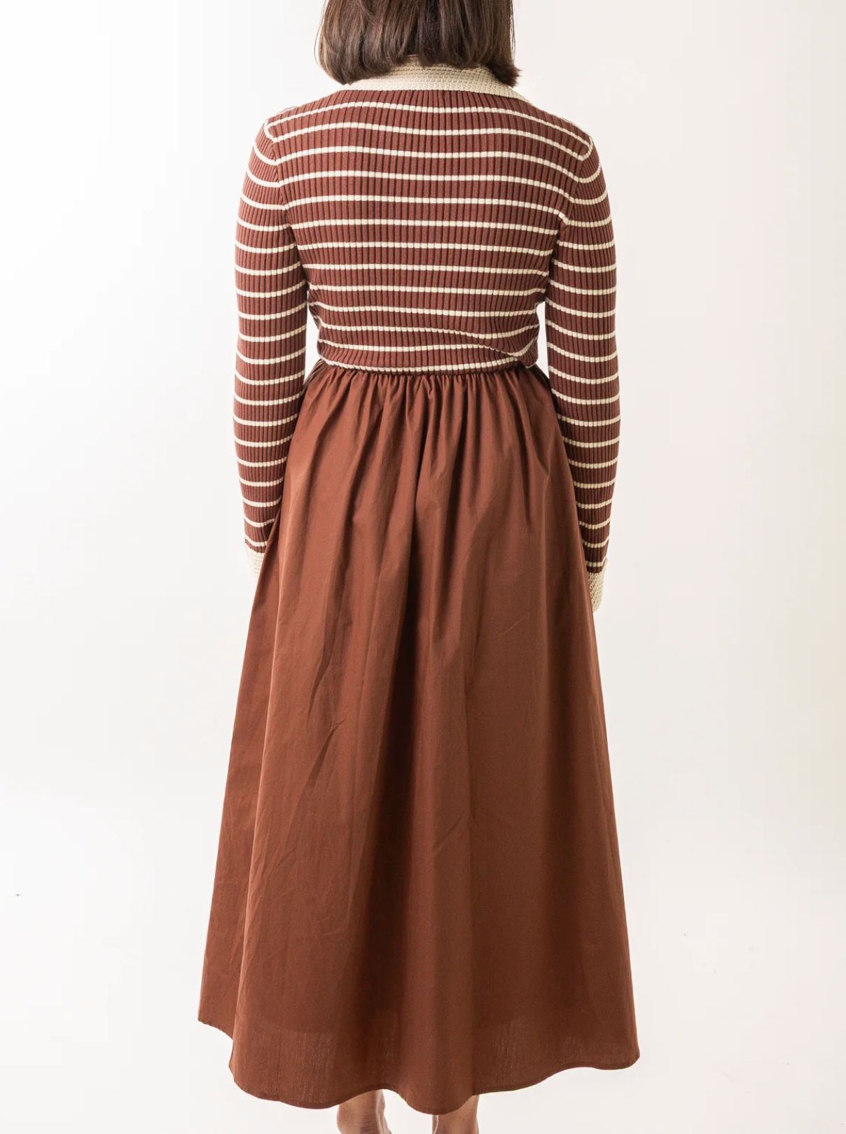 Long Sleeve Twofer Midi Dress