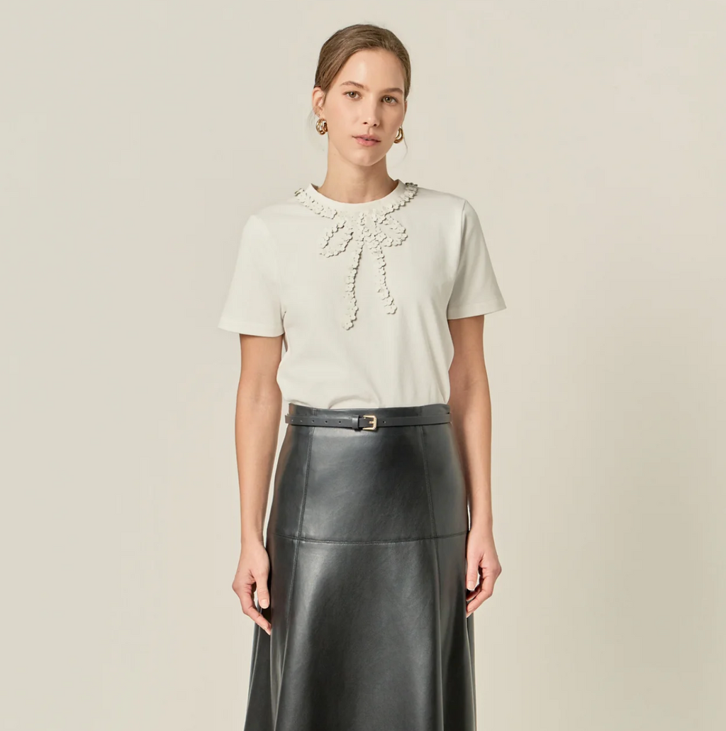 Floral Bow Detail Top