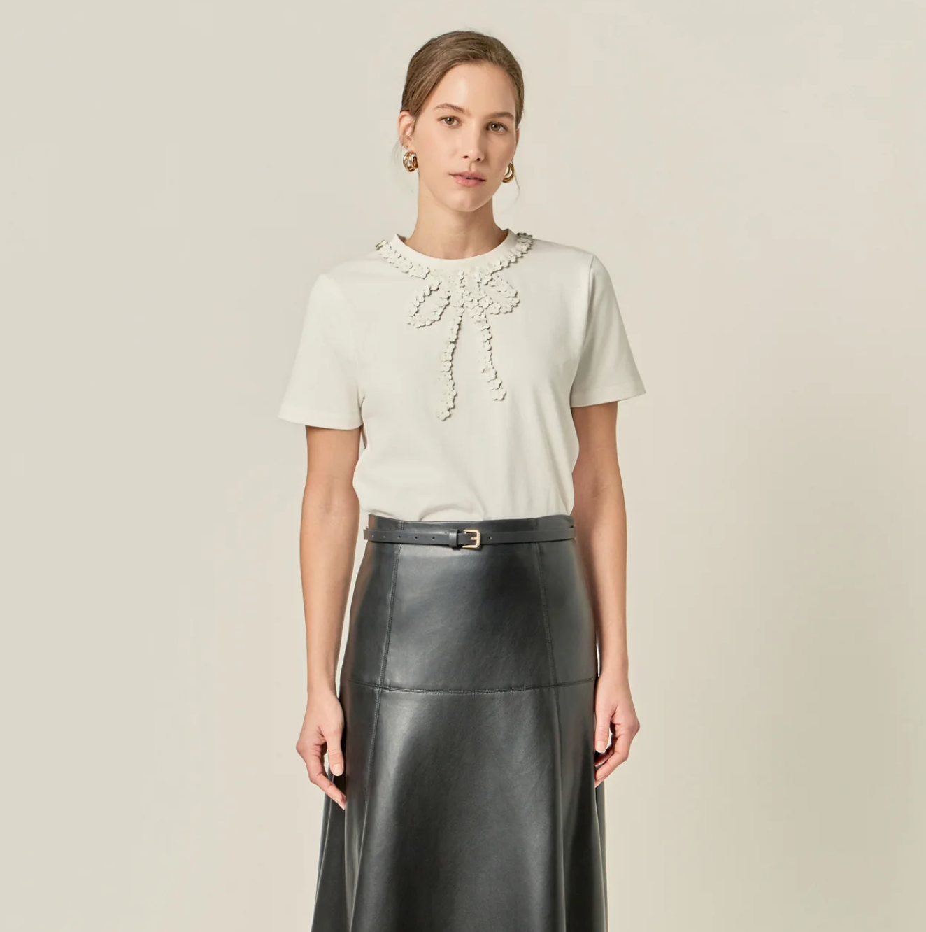 Floral Bow Detail Top