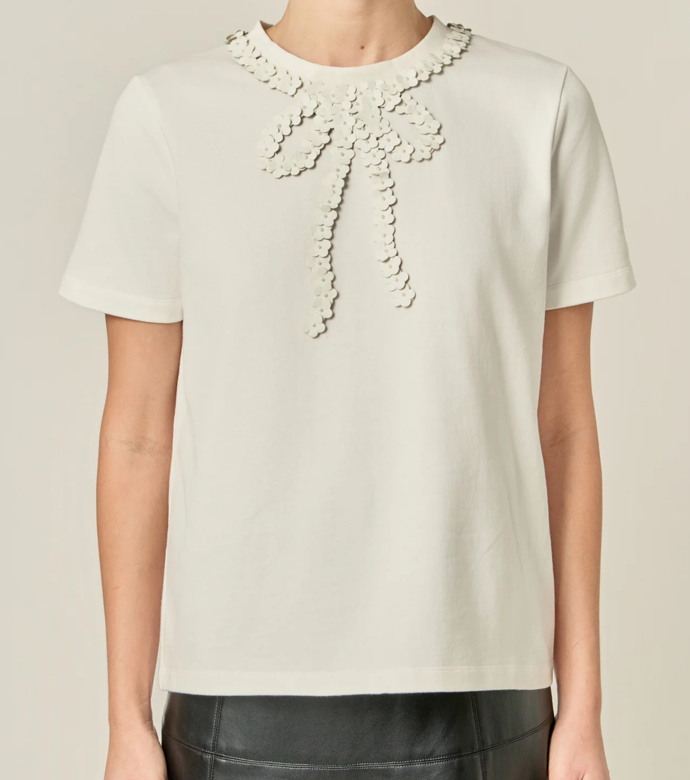 Floral Bow Detail Top