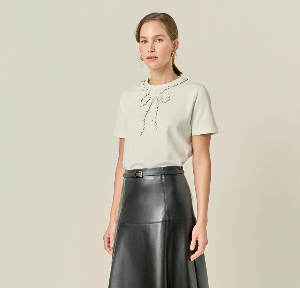 Floral Bow Detail Top