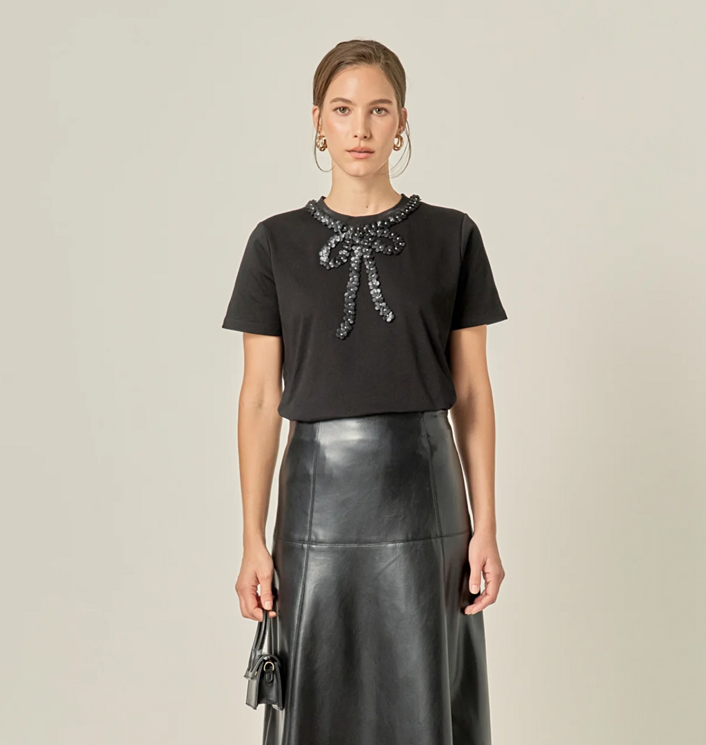 Floral Bow Detail Top