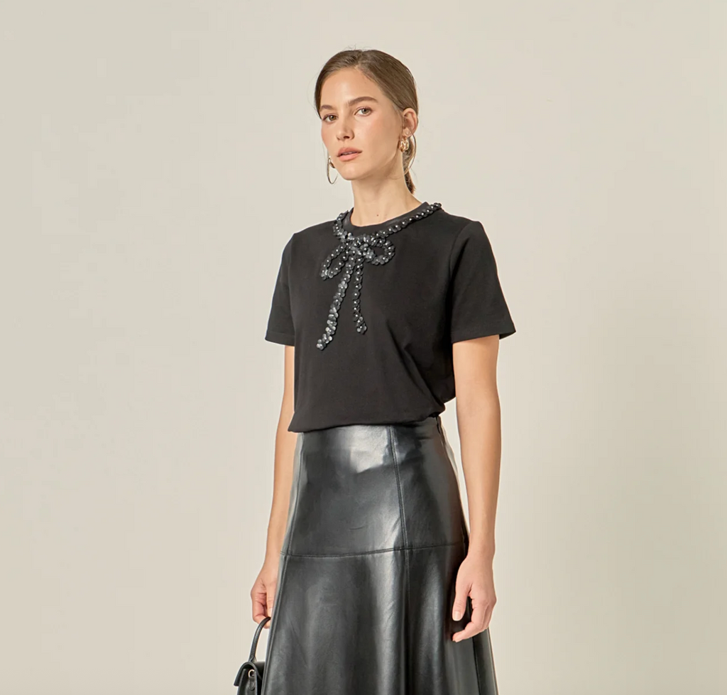 Floral Bow Detail Top