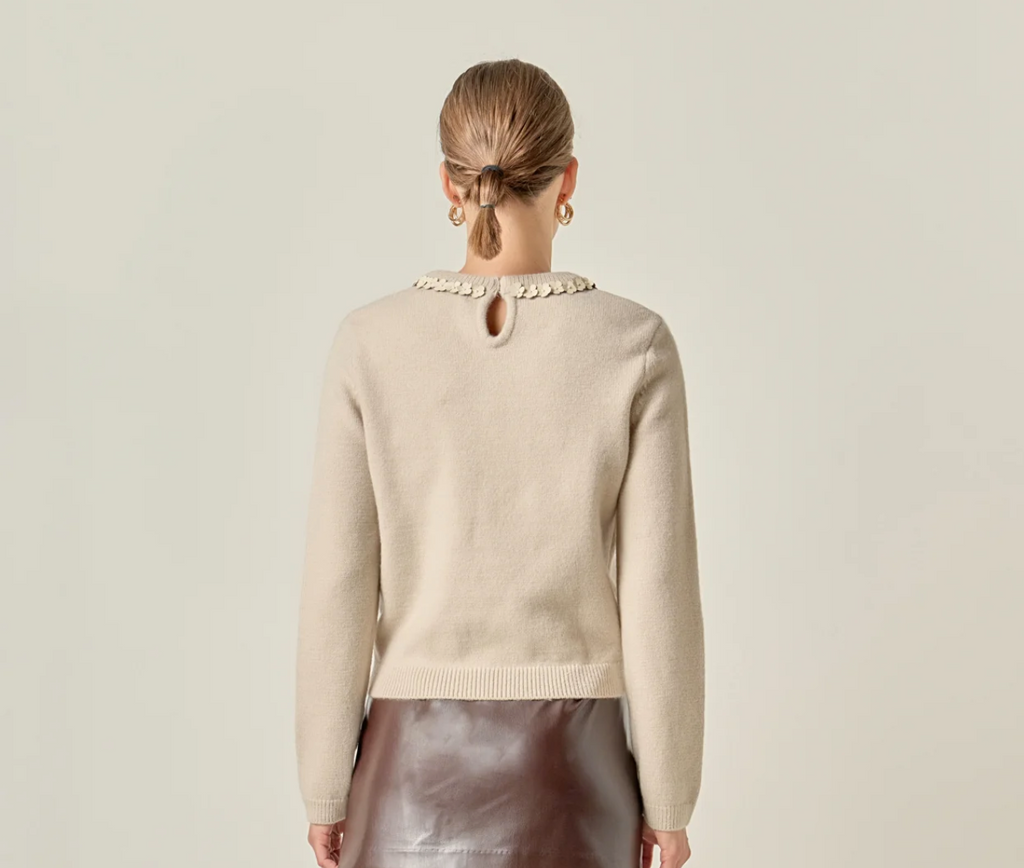 Floral Bow Detail Long Sleeve Top