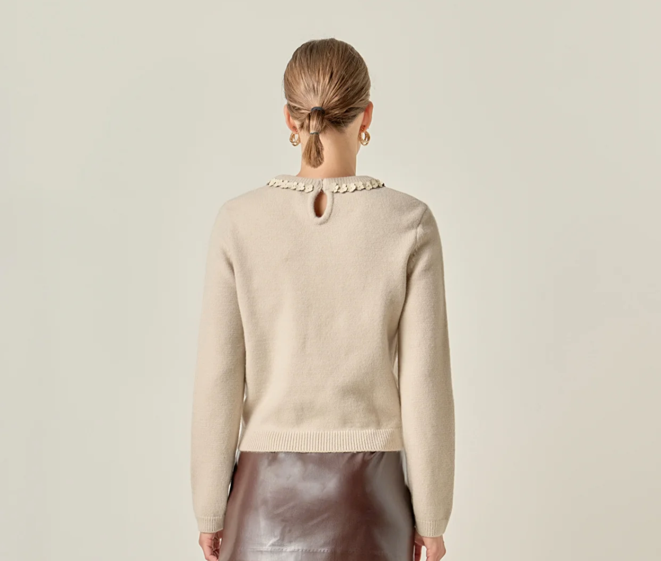 Floral Bow Detail Long Sleeve Top