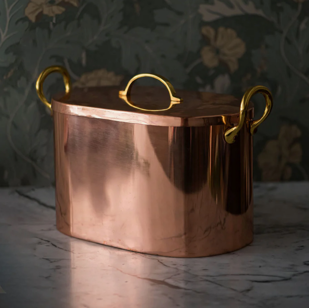 Copper Bread Box with Brass Handles