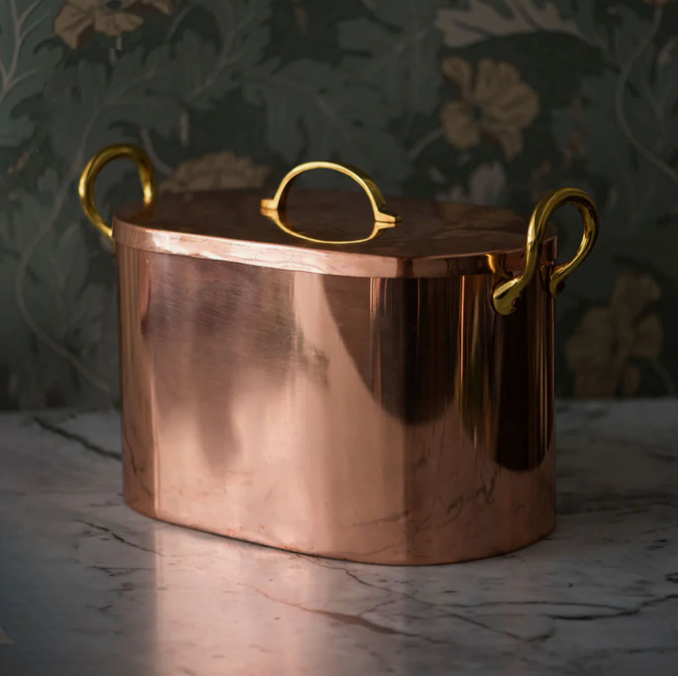 Copper Bread Box with Brass Handles