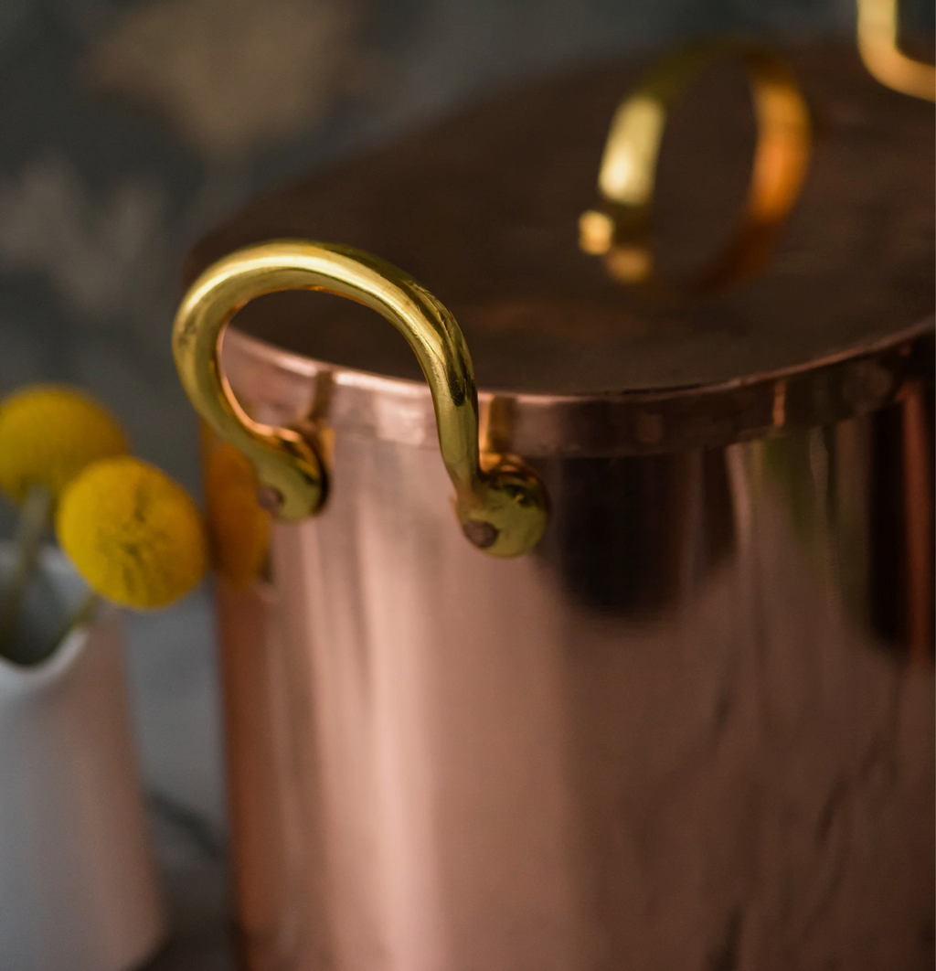 Copper Bread Box with Brass Handles