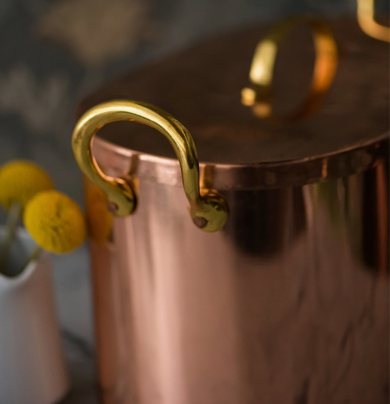 Copper Bread Box with Brass Handles