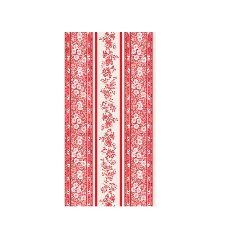 Red Burleigh Stripe Guest Towels/Napkins