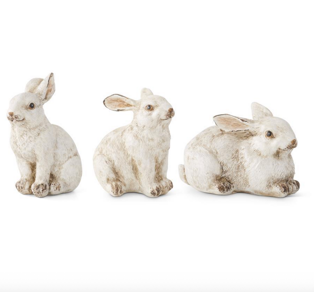Small Gray Resin Bunny