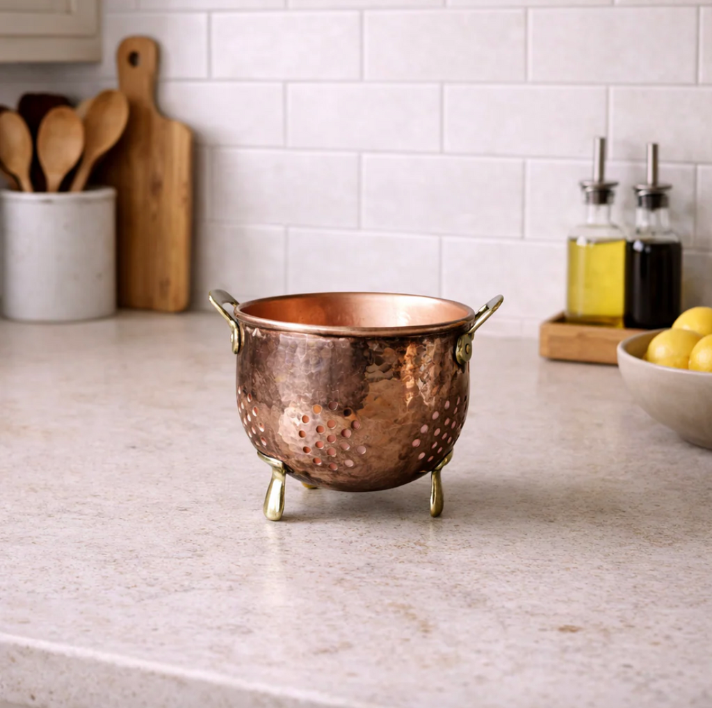 Copper Hammered Strainer