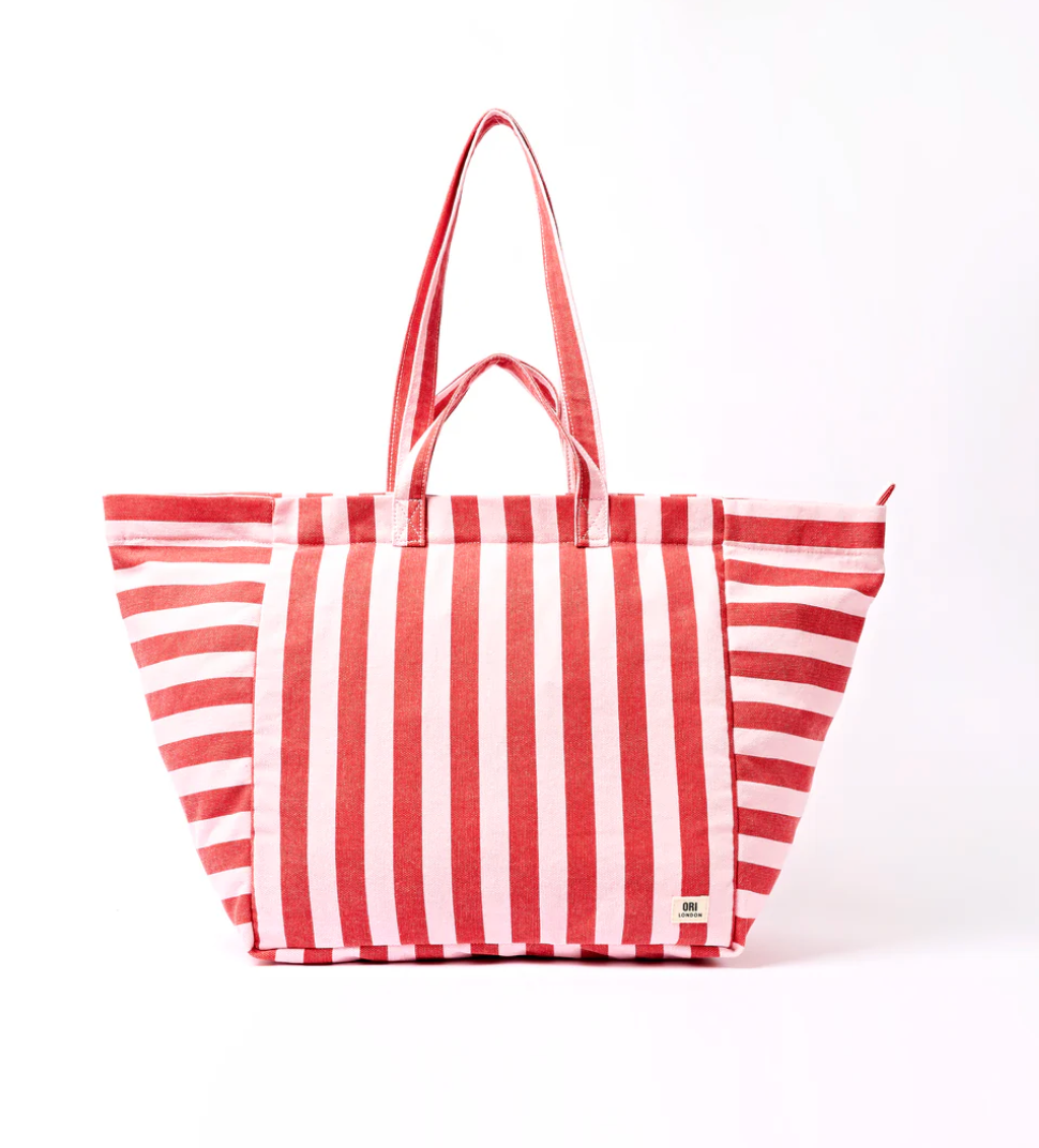 Marylebone Tote Bag in Strawberry Stripe