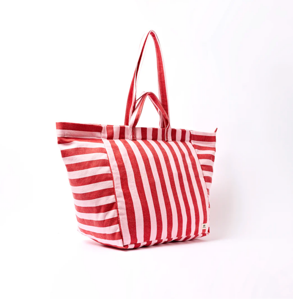 Marylebone Tote Bag in Strawberry Stripe