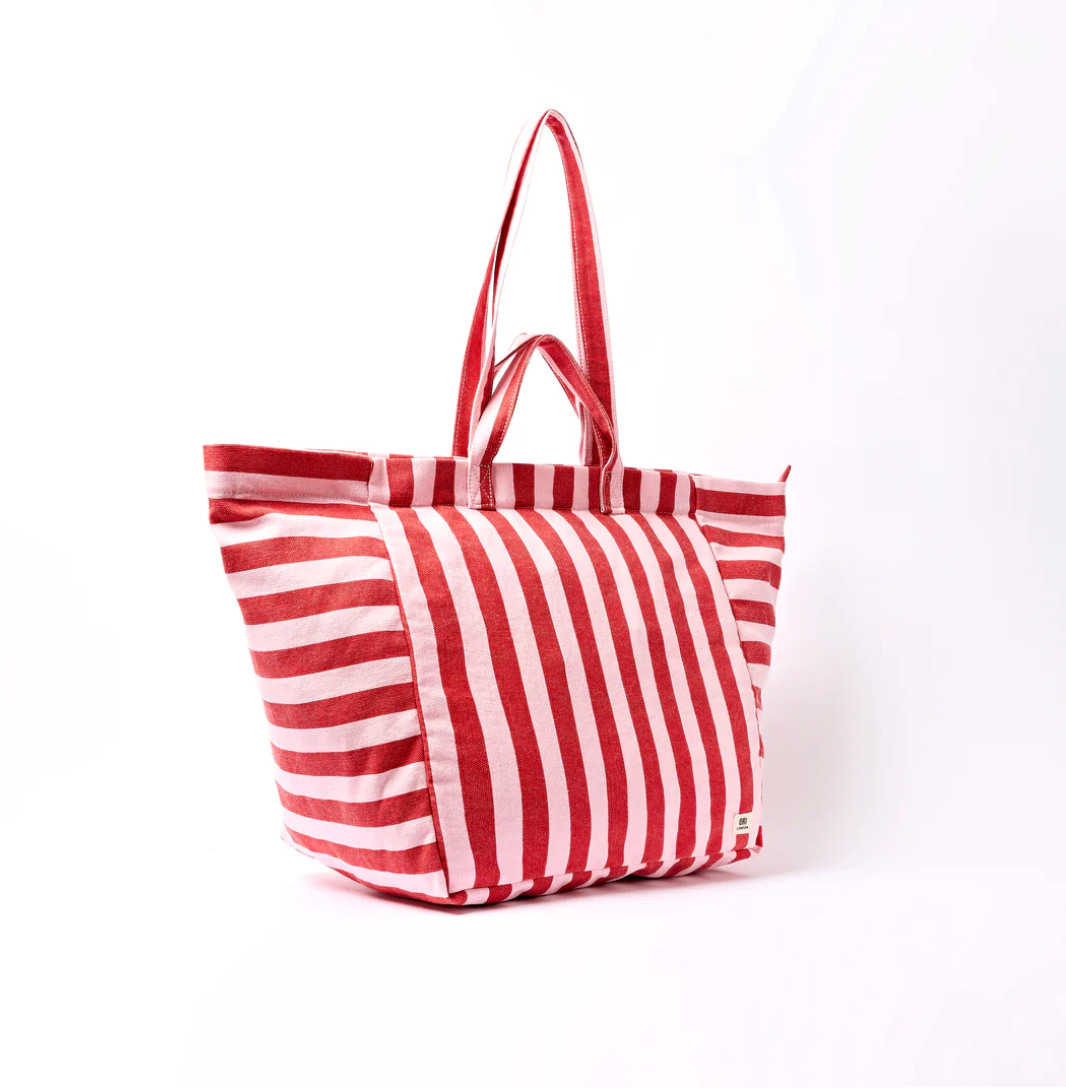 Marylebone Tote Bag in Strawberry Stripe