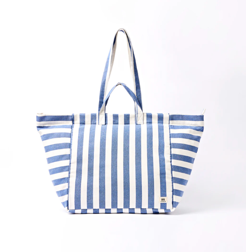 Marylebone Tote Bag in Denim Stripe