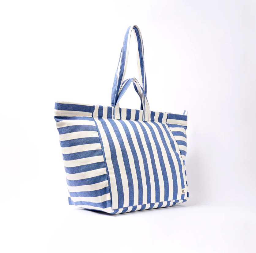 Marylebone Tote Bag in Denim Stripe