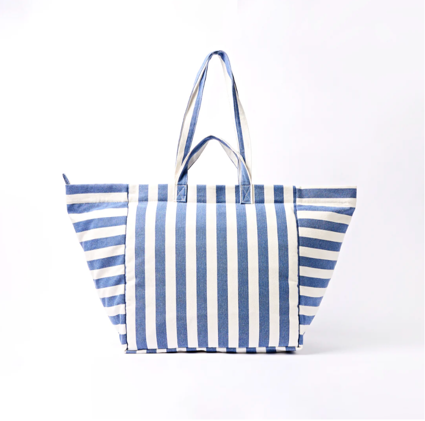 Marylebone Tote Bag in Denim Stripe