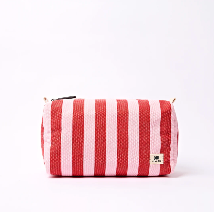 Mayfair Wash Bag in Strawberry Stripe