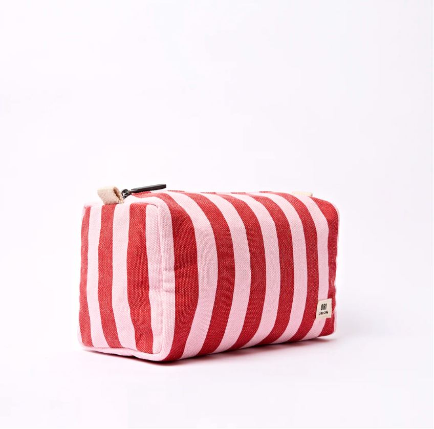 Mayfair Wash Bag in Strawberry Stripe