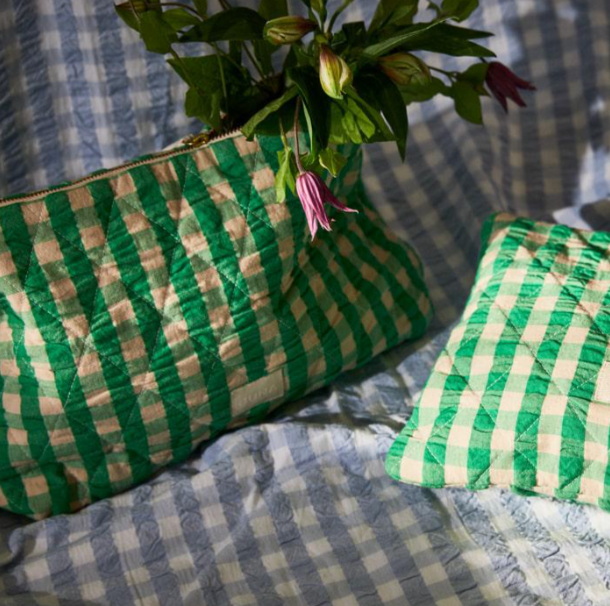 Nola Gingham Makeup Bag