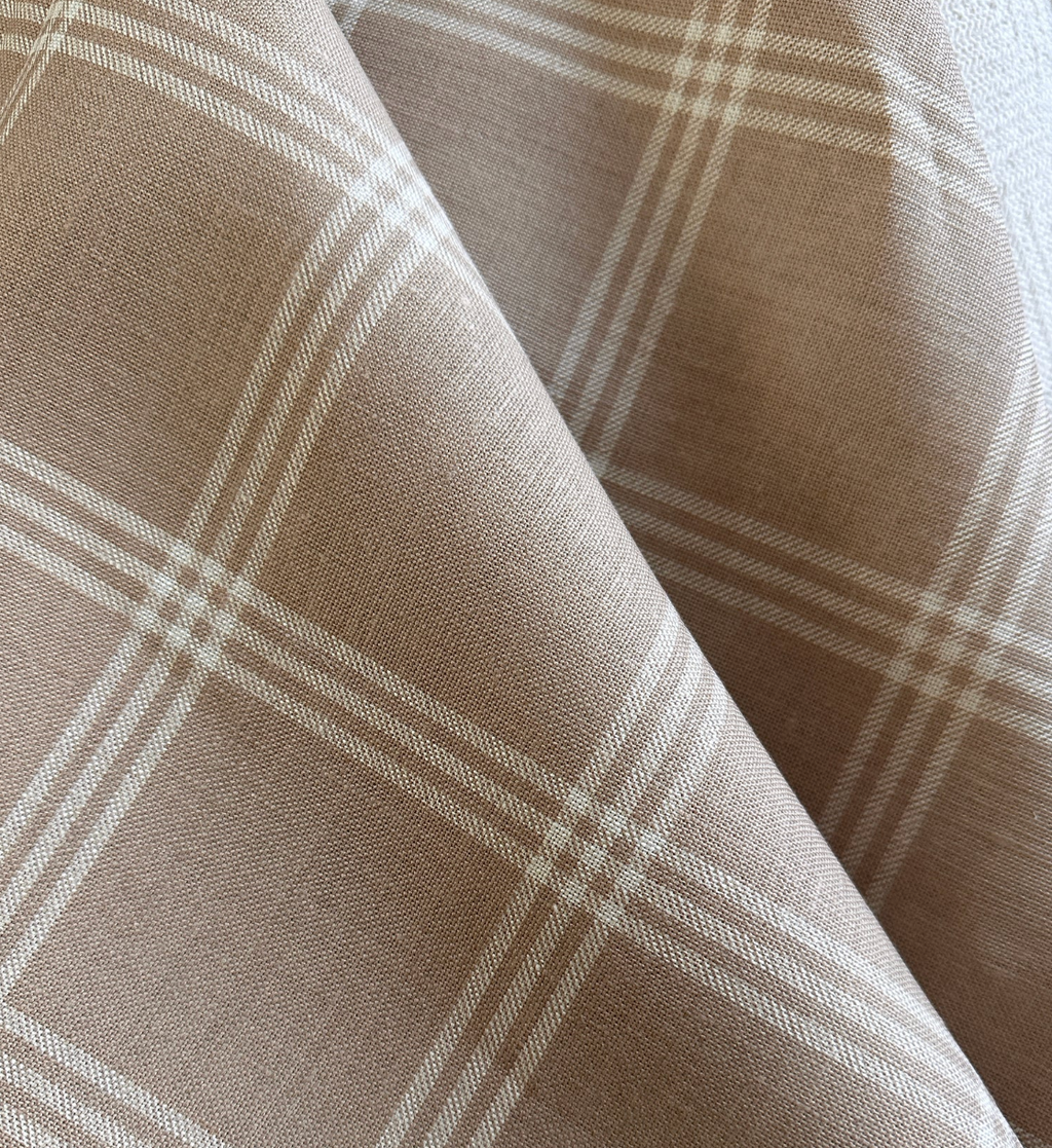 Beige Check Plaid Pillow